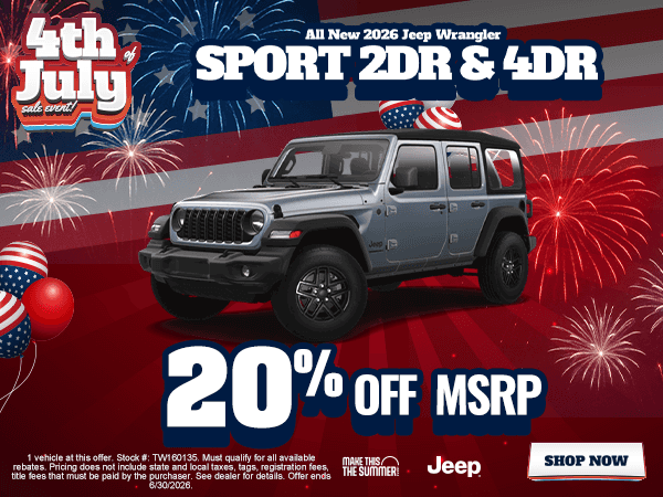 All New 2026 Jeep Wrangler Sport 2DR & 4DR
