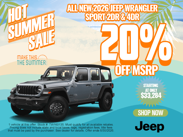 All New 2026 Jeep Wrangler Sport 2DR & 4DR