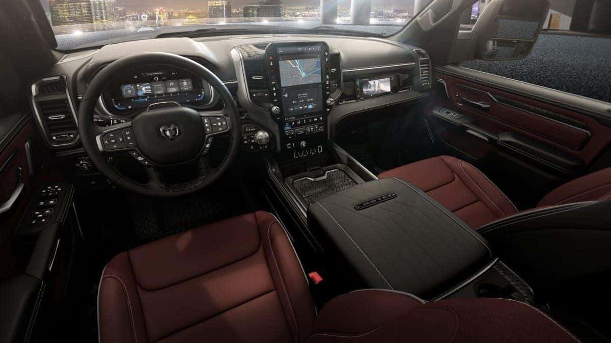 2026 Ram 1500 Limited interior with premium leather and a vertical touchscreen