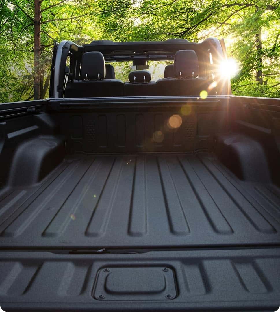 2026 Jeep Gladiator pickup bed with the tailgate down
