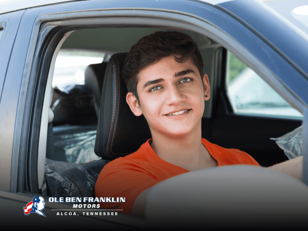 young man in car
