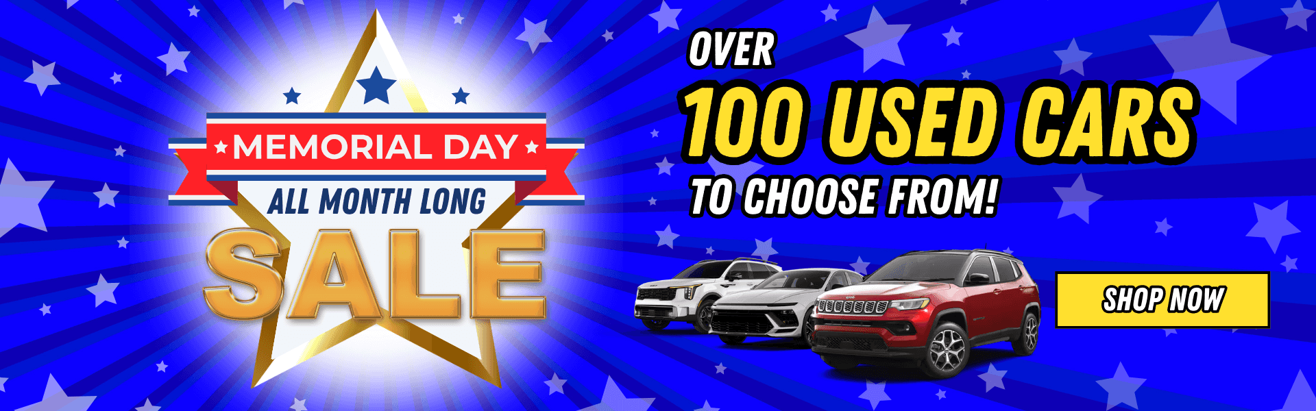 Memorial Day All Month Long Sale on All Used Cars!