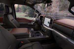 The interior of a ford truck