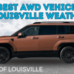 Hyundai Santa Fe AWD driving on snowy Louisville streets