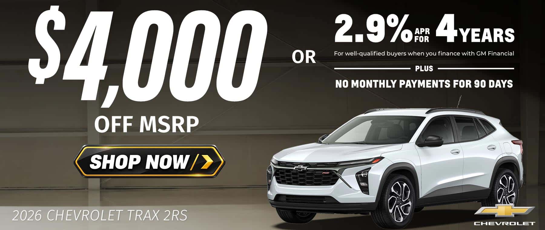 2026 Chevrolet Trax 2RS - $4,000 off MSRP or 2.9% APR for 4 years at Ralph Sellers Chevrolet
