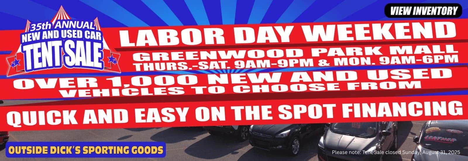 Ray Skillman 35th Annual Tent Sale Labor Day Weekend 2025