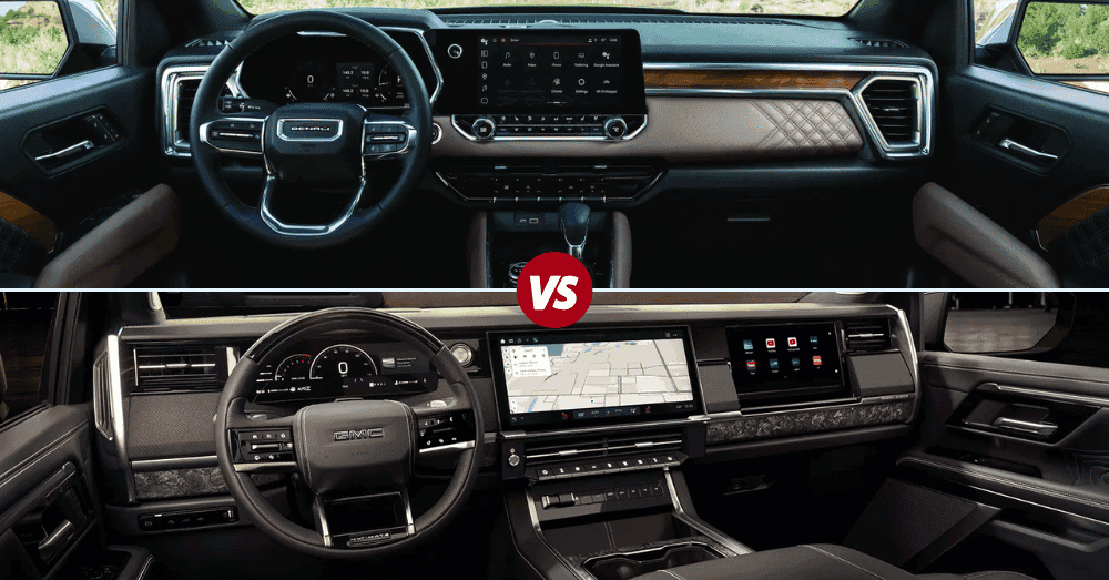 interior comparison: GMC Canyon vs. Sierra 1500
