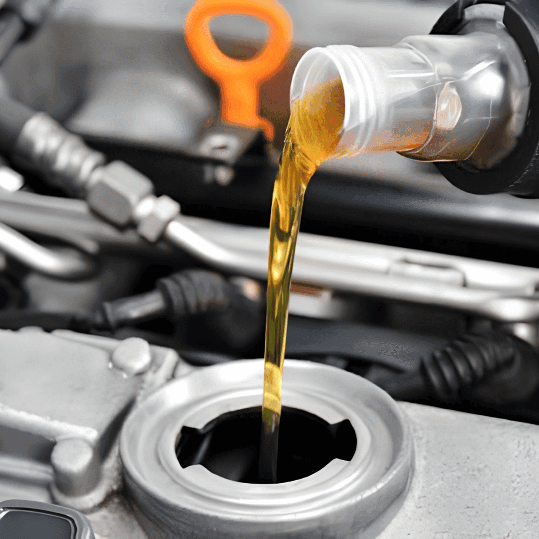 oil change services near New Palestine, Indiana - pouring oil in an engine