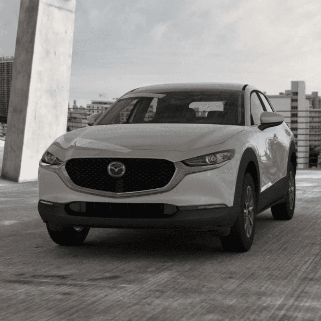 Used Mazda CX-30 Broad Ripple, Indiana - front view of white CX-30