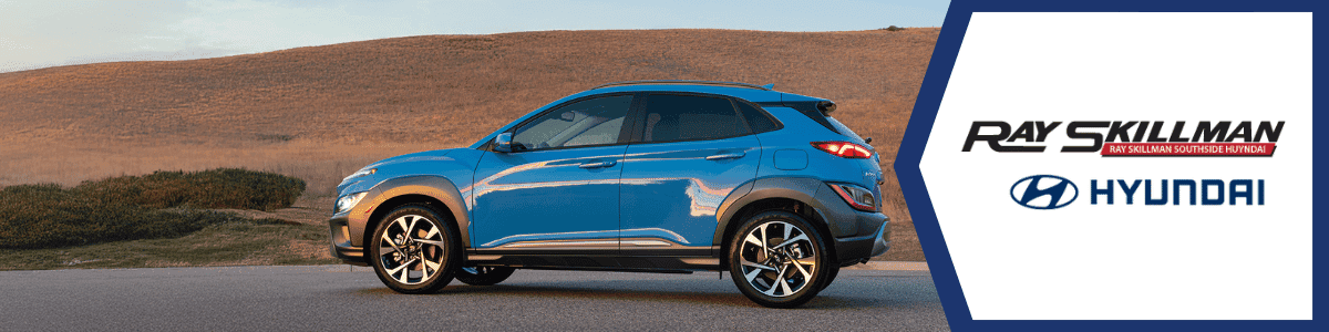 used Hyundai Kona for sale near Columbus, Indiana - blue Kona - banner image
