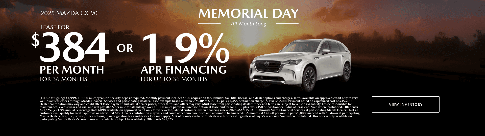 SaffordBrownMazdaAlexandria_Banners_1920x540_MemorialDayOffers_25-05-24502_CX90&#8211;1-