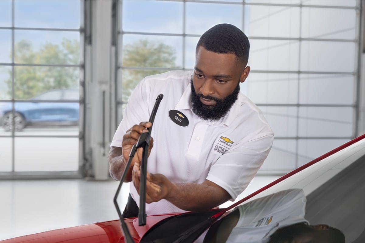 Wiper blade being changed