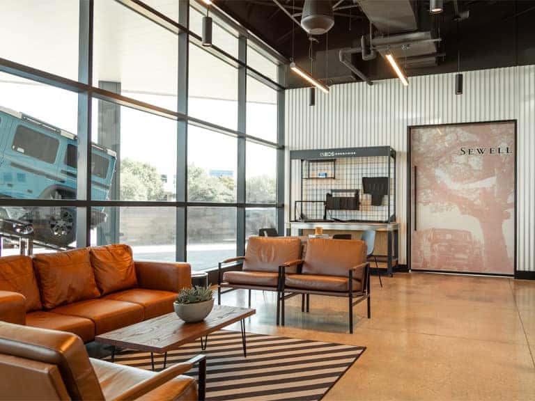 Sewell INEOS Grenadier customer lounge.