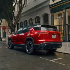 2026 Chevrolet Equinox Red Tintcoat in the rain