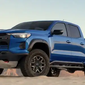 2026 Chevrolet Colorado ZR2 Reef Blue Metallic in the mountains