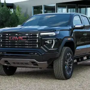 2026 GMC Canyon Onyx Black parked on gravel