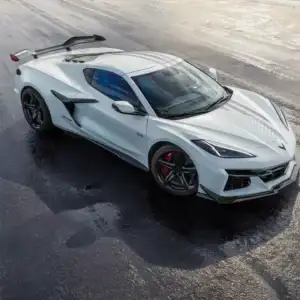 2026 Chevrolet Corvette Z06 White Front and Passenger Side View
