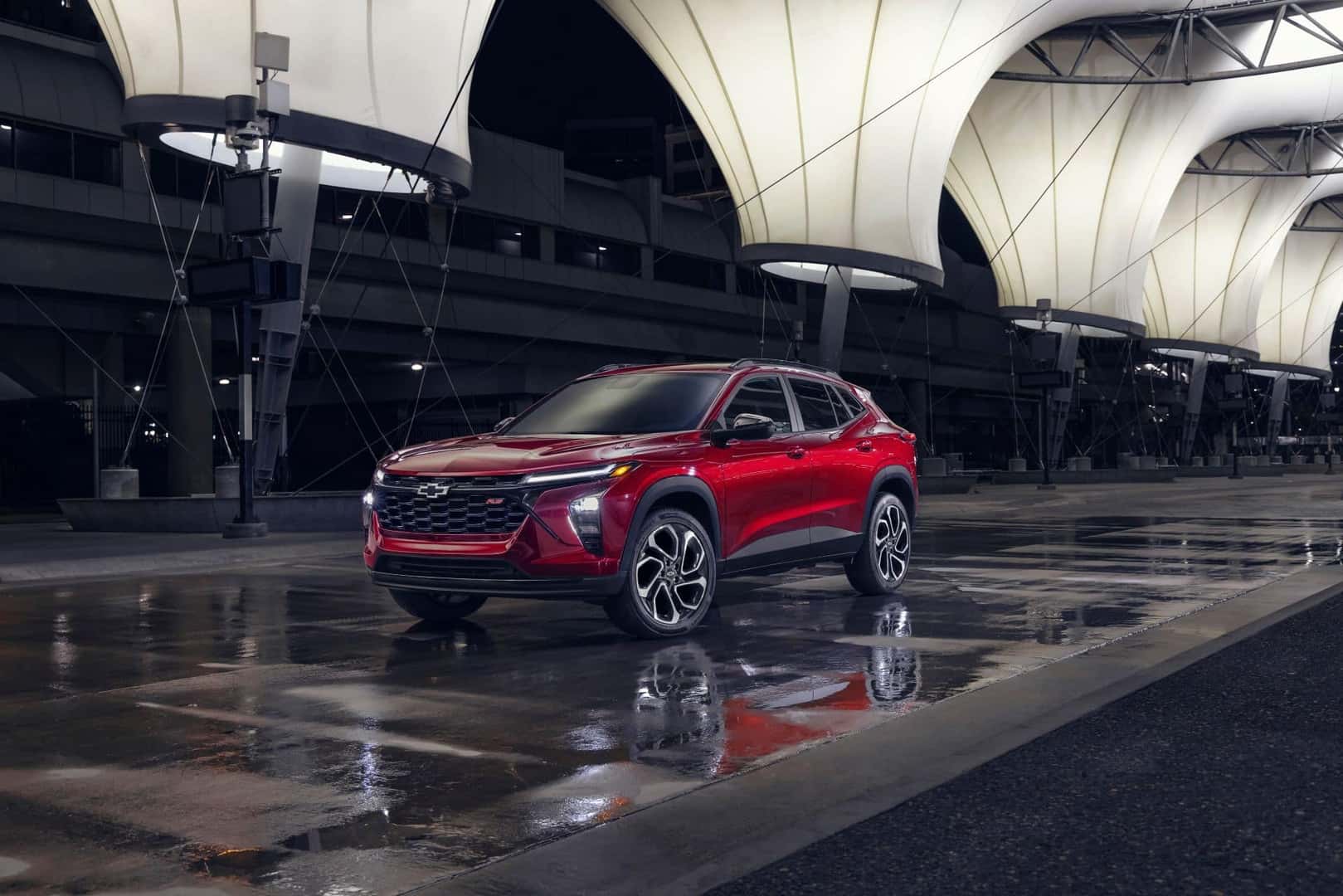 The Modest And Affordable 2024 Chevrolet Trax Cruising At Night