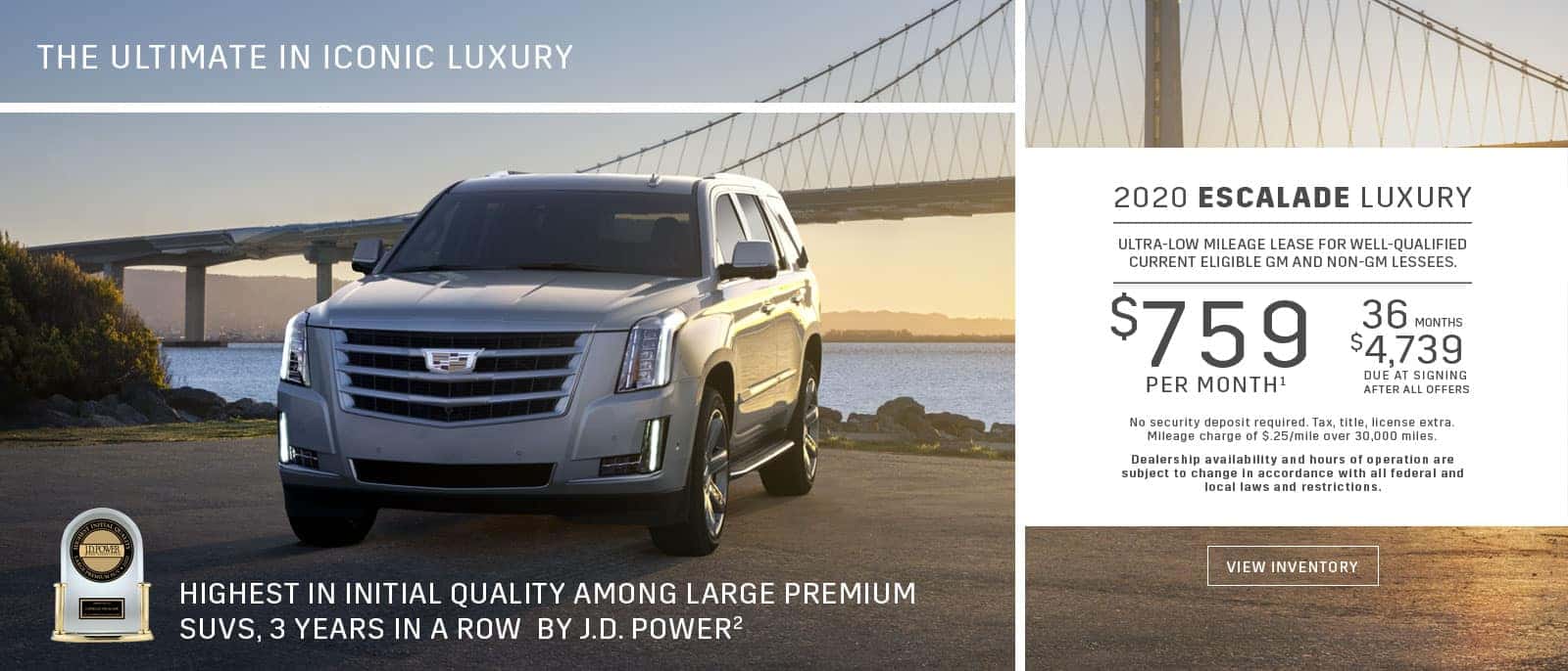 Cadillac Escalade Lease - JD Power Award