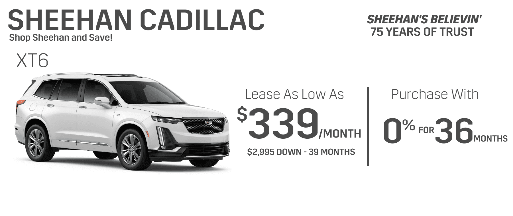 white xt6 lease sheehan cadillac