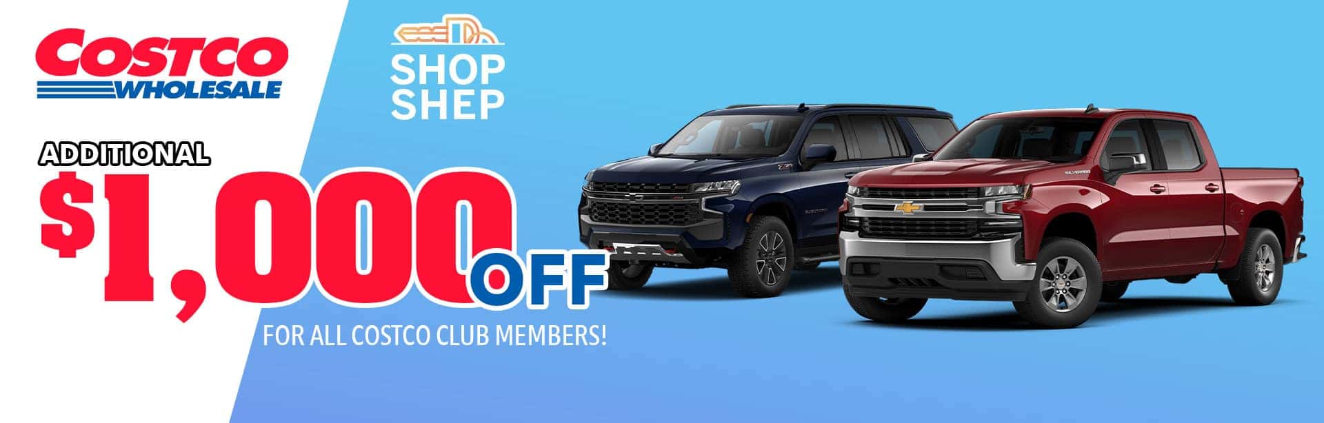 $1,000 Off for Costco Members on Select Chevrolet