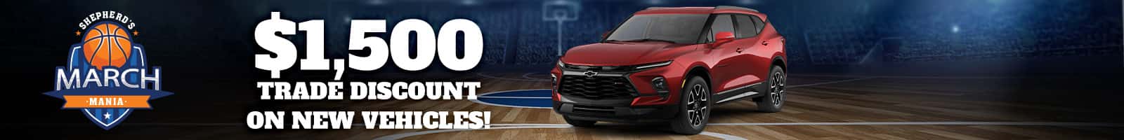 Receive a $1,500 discount on new vehicles near Fort Wayne, Indiana!