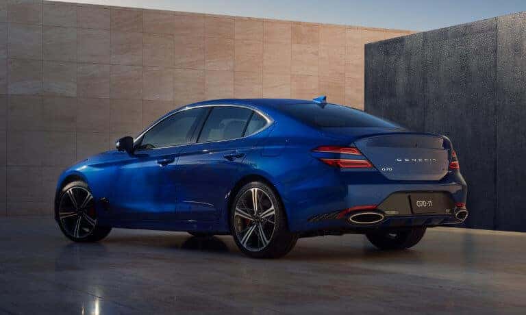 2024 Genesis G70 Exterior In Concrete Showroom Back Angle