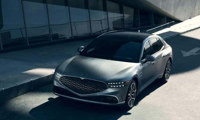 2024 Genesis G90 Exterior Parked On City Street Near Windows
