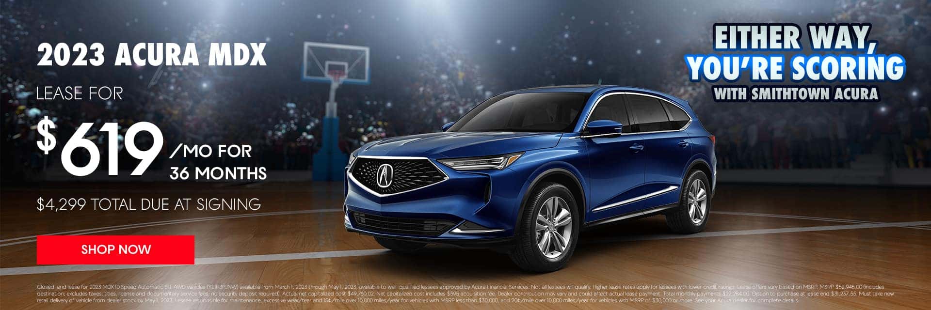2023 Acura MDX Lease for $619/mo for 36 Months $4,299 Total Due at Signing
