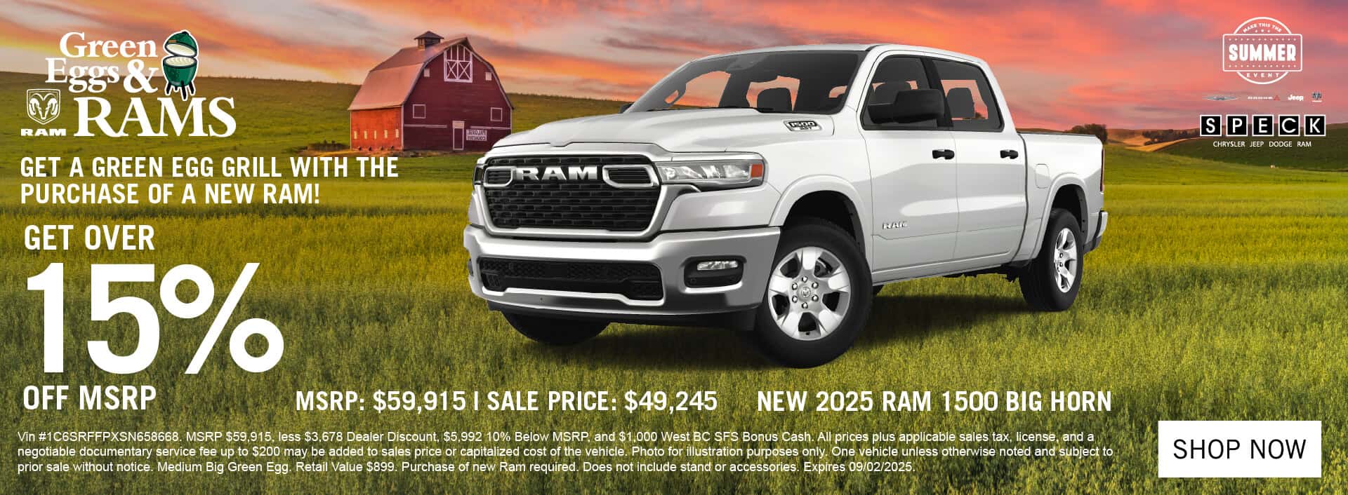15 percent off on a new ram 1500