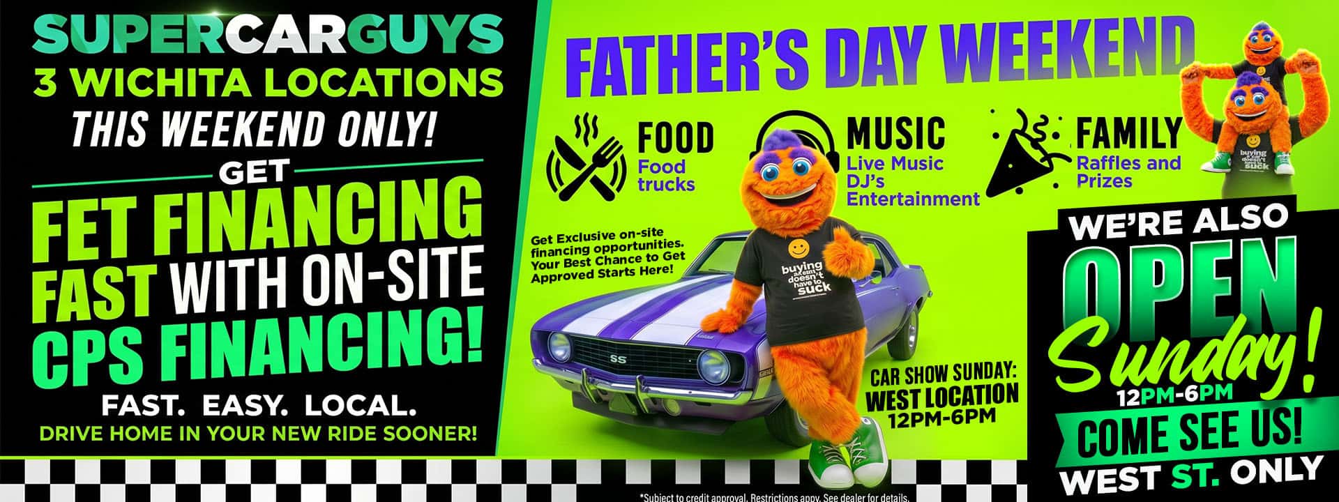 on site financing father day car show event super car guys wichita