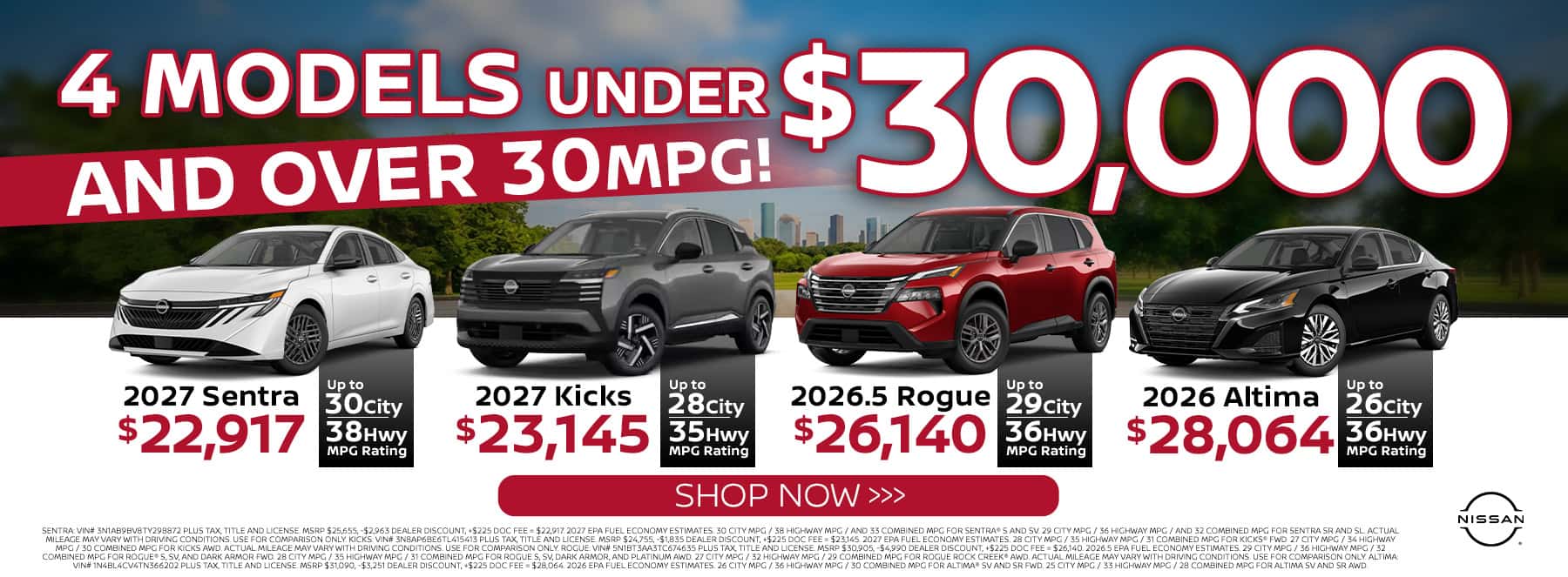 Vehicles under $30,000 and Over 30 MPG
