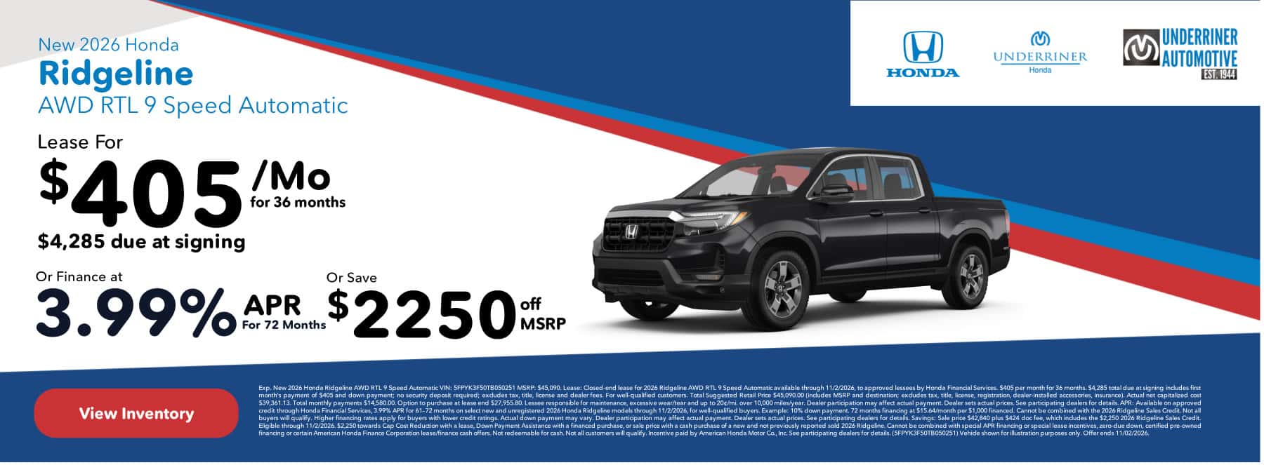New 2026 Honda Ridgeline