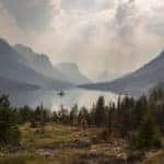 Lake surrounded by mountains and trees