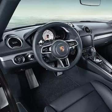 2020 Porsche 718 Cayman Steering Wheel, information cluster, and infotainment screen