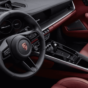 2024 Porsche 911 interior view with digital instrument cluster