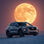Hyundai Santa Fe under the Moon